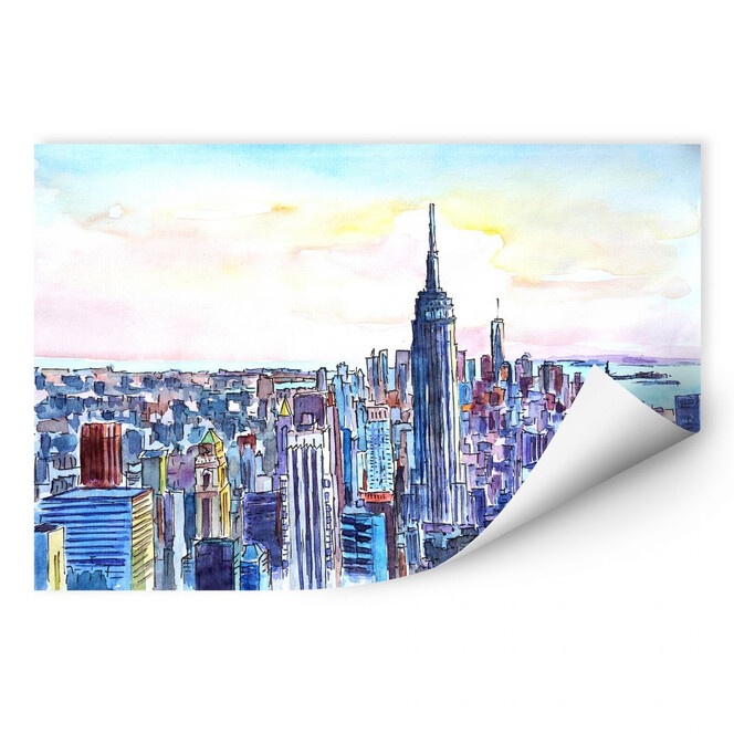 Wallprint Bleichner - Manhattan Skyline - Aquarell