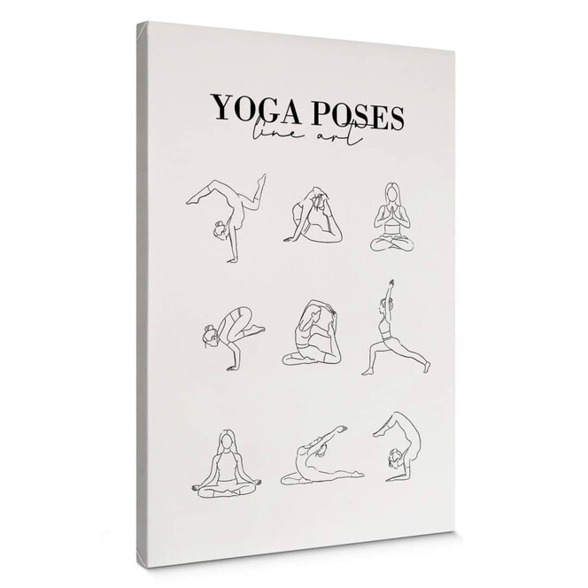 Leinwandbild Yoga - Poses - Line Art