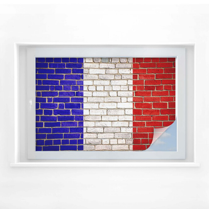 Sichtschutzfolie Französische Flagge Mauer