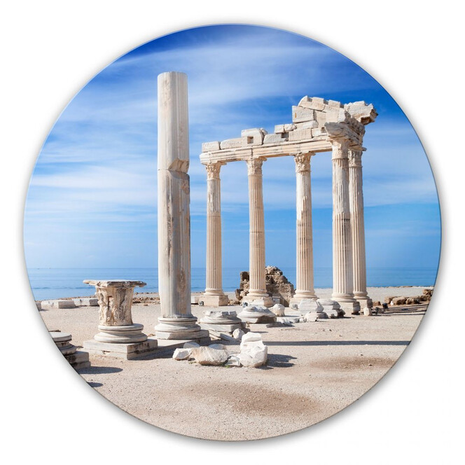 Glasbild Ruinen der Antike - rund
