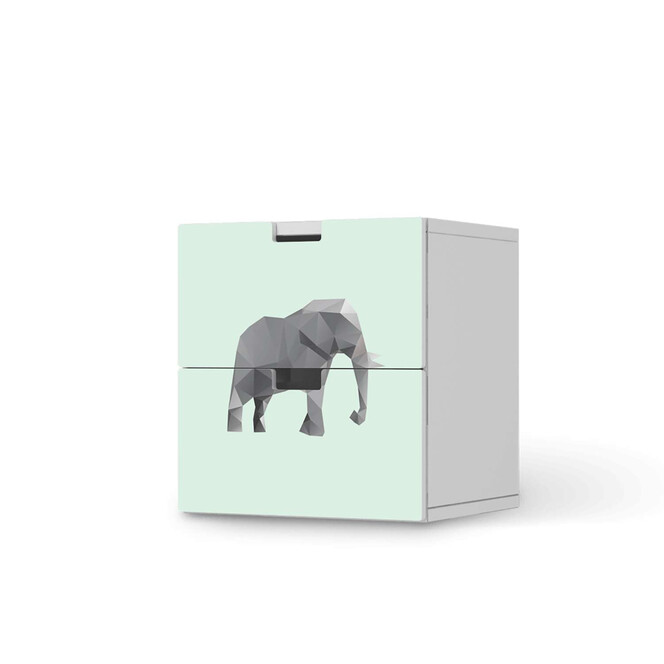 Klebefolie IKEA Stuva / Malad Kommode - 2 Schubladen - Origami Elephant- Bild 1