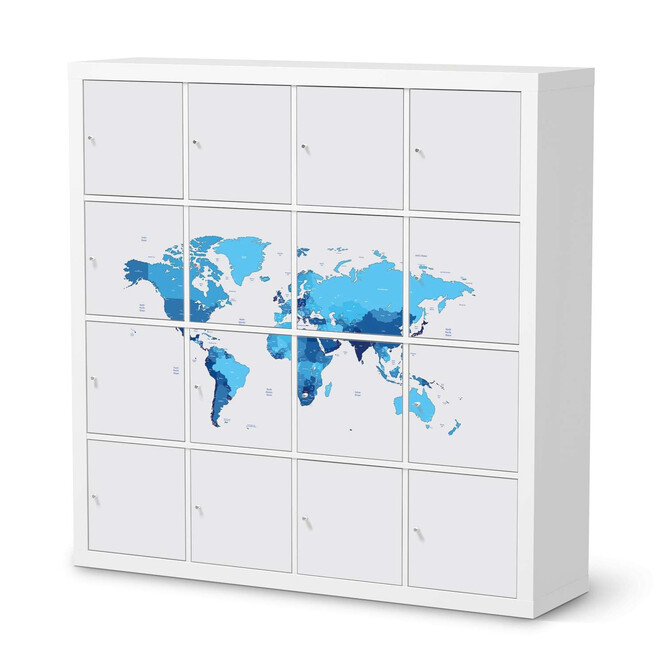 Möbelfolie IKEA Expedit Regal 16 Türen - Politische Weltkarte- Bild 1
