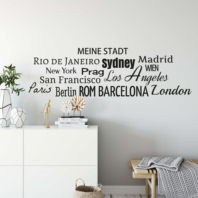 Wandtattoo + Name - Städte Banner
