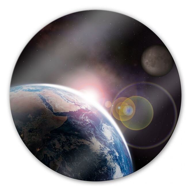 Glasbild Earth 2 - rund