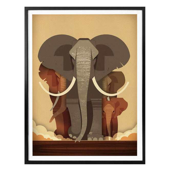 Poster Braun - Elephants