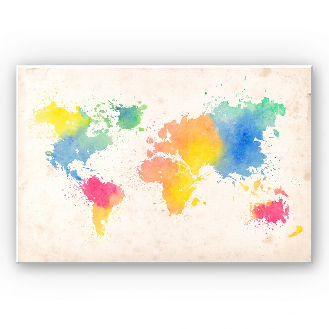 Wandbild Weltkarte - Watercolour