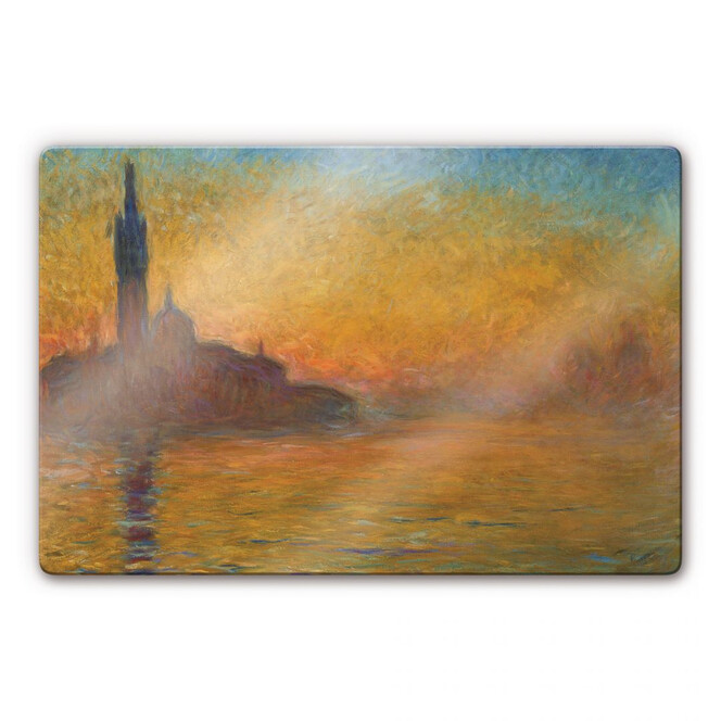 Glasbild Monet - Venedig bei Sonnenuntergang