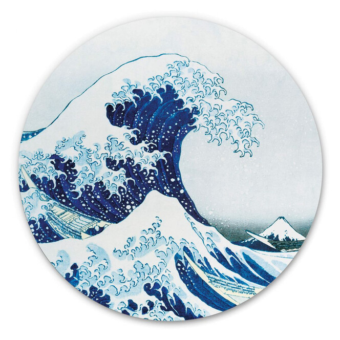 Alu-Dibond Hokusai - Die grosse Welle - Rund