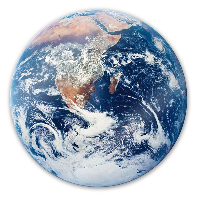Glasbild Earth complete - rund