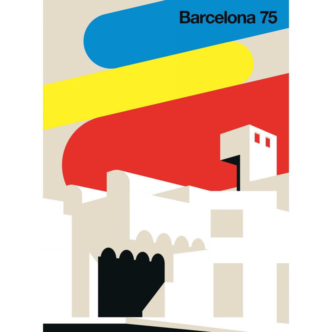 Livingwalls Fototapete ARTist Barcelona 75 beige, blau, gelb, rot, schwarz, weiss - Bild 1