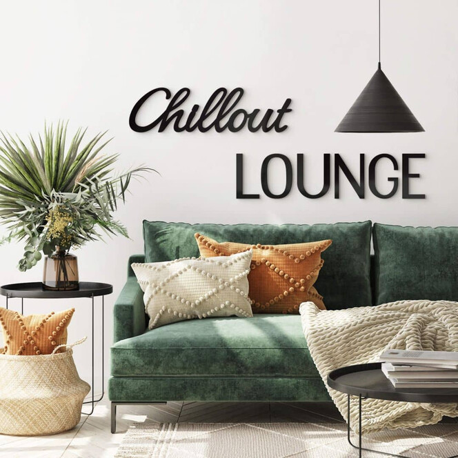 Schriftzug modern Chillout Lounge Dekobuchstaben aus Acrylglas