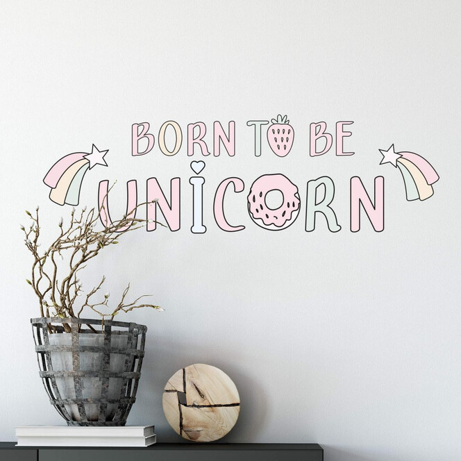 Wandtattoo Kvilis - Schriftzug Born to be Unicorn