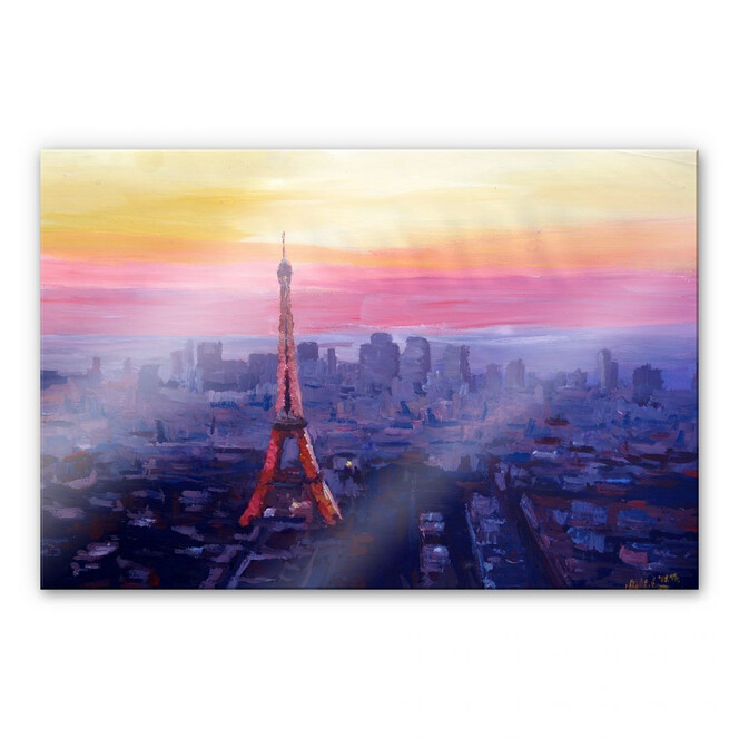 Acrylglasbild Bleichner - Pariser Eiffelturm in der Abenddämmerung