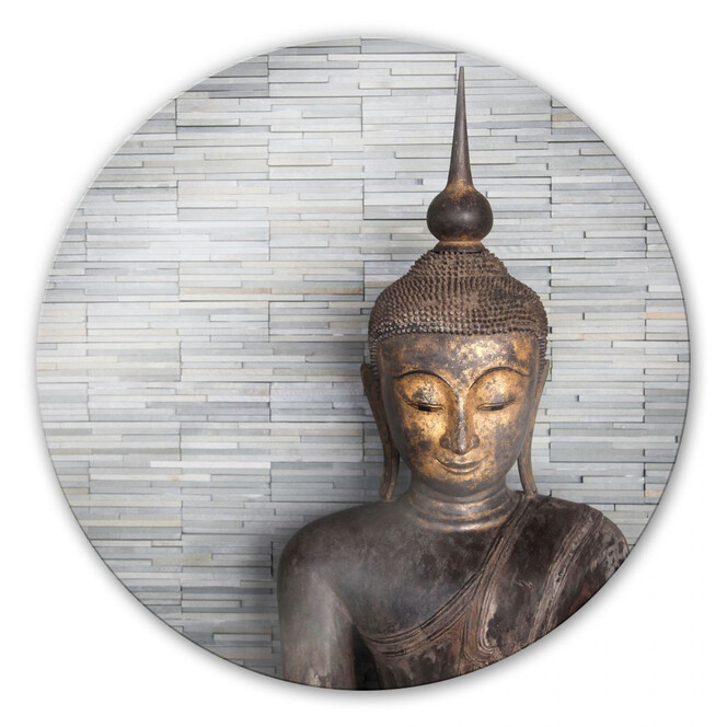 Glasbild Thailand Buddha - rund