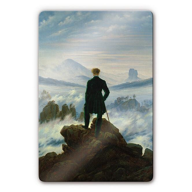 Glasbild Friedrich - Der Wanderer über dem Nebelmeer