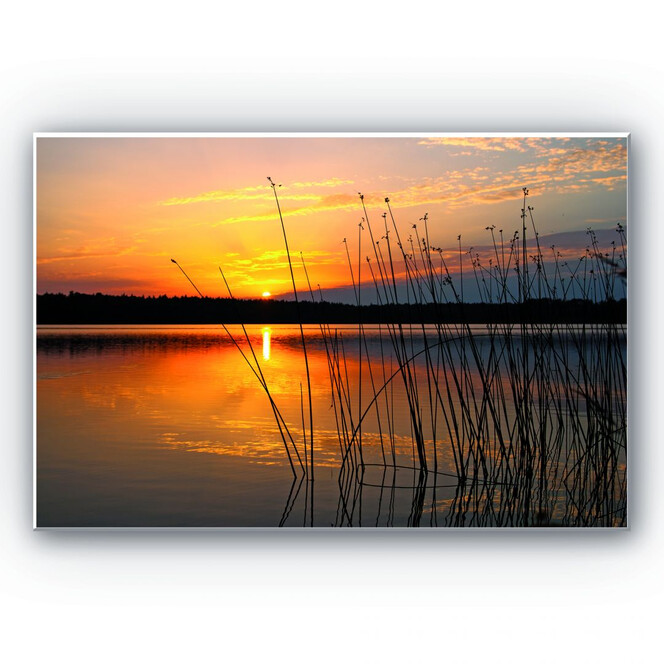 Wandbild Sonnenuntergang am See