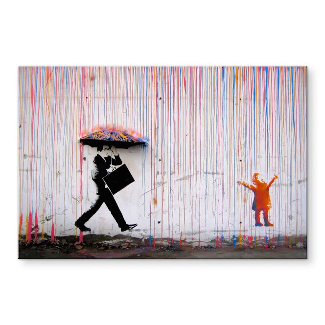 Acrylglasbild Banksy - Coloured Rain