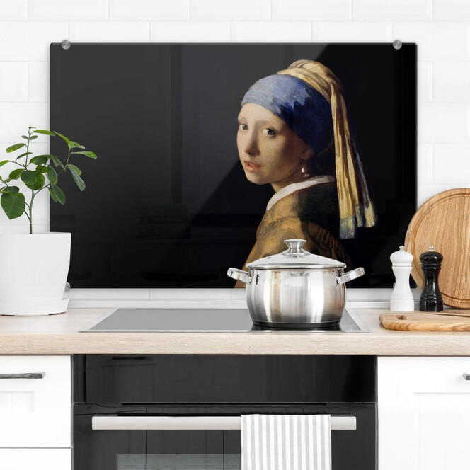 Spritzschutz Vermeer - Das Mädchen mit dem Perlenohrring