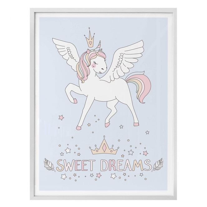 Poster Kvilis - Sweet Dreams - Einhorn mit Krone