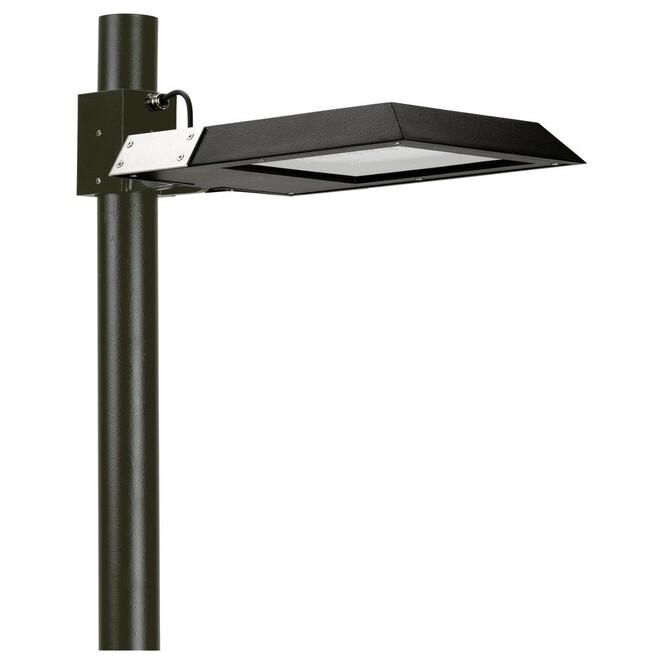 LED Vario-Flächenstrahler Alu, schwarz, Sicherheitsglas, Mastzopf 76mm