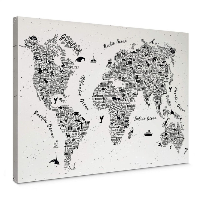 Leinwandbild Weltkarte - Arround the world