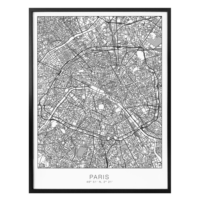 Poster Stadtplan Paris