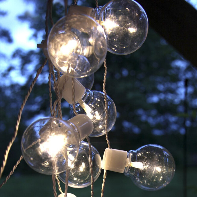 LED Garten Lichterkette Partaj, weiss, transparent, 4500mm - Bild 1