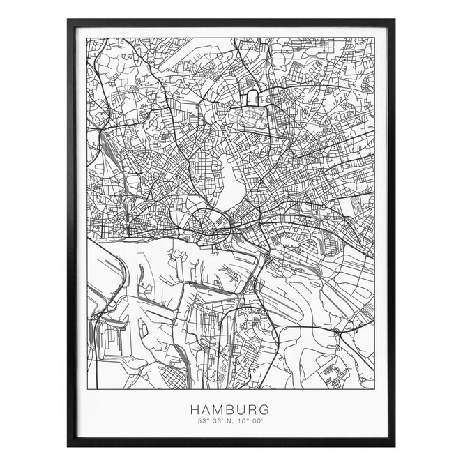 Poster Stadtplan Hamburg