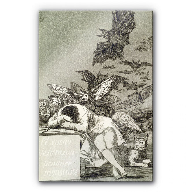 Acrylglasbild de Goya - Der Schlaf der Vernunft gebiert Ungeheuer