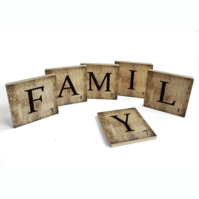 Holzbuchstaben Buchstabensteine Family - Vintage