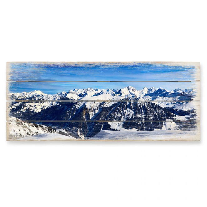 Holzbild Alpenpanorama - Panorama