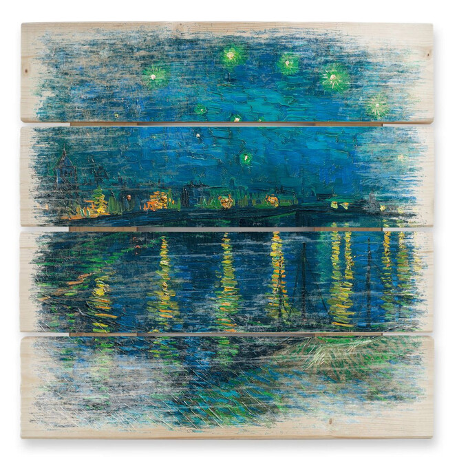 Holzbild van Gogh - Sternennacht 1888