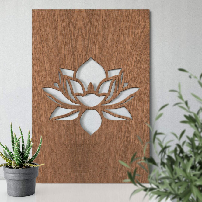 Holzkunst Mahagoni - Lotusblume