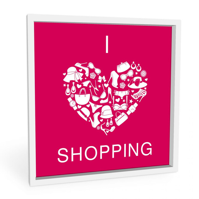 Wandbild I love Shopping - quadratisch