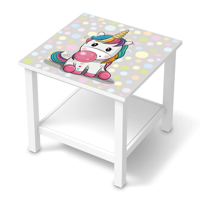 Möbel Klebefolie IKEA Hemnes Tisch 55x55cm - Rainbow das Einhorn- Bild 1