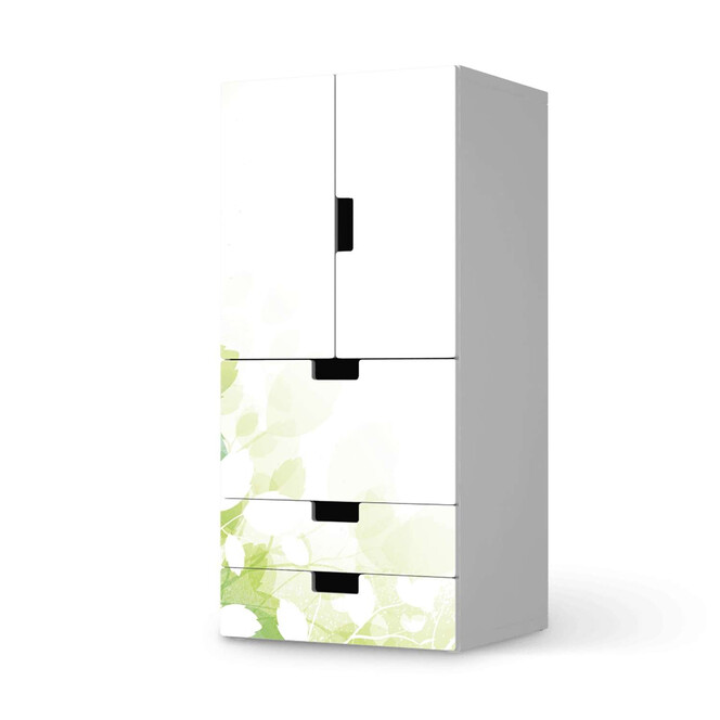 Möbelfolie IKEA Stuva / Malad - 3 Schubladen und 2 kleine Türen - Flower Light- Bild 1