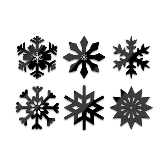 Acryldeko Schneeflocken (6-teilig)