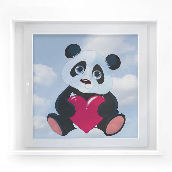 Fensterdekor Panda mit Herz