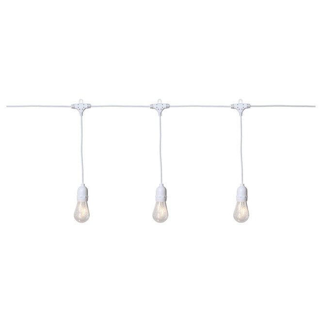 LED Party-Kette String Light in Weiss 10-flammig IP44