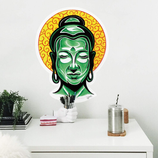 Wandsticker Miami Ink Buddha Kopf