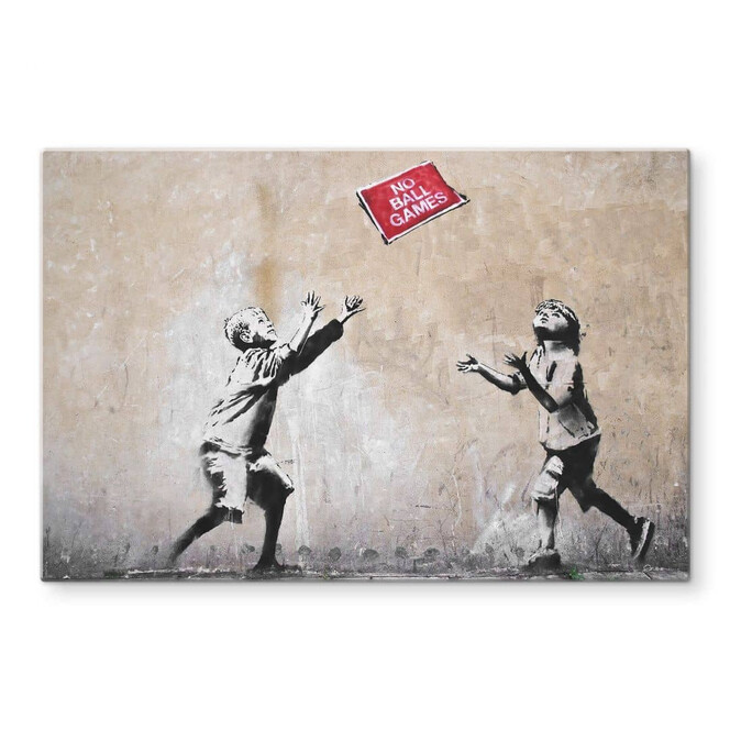 Glasbild Banksy - No Ball Games