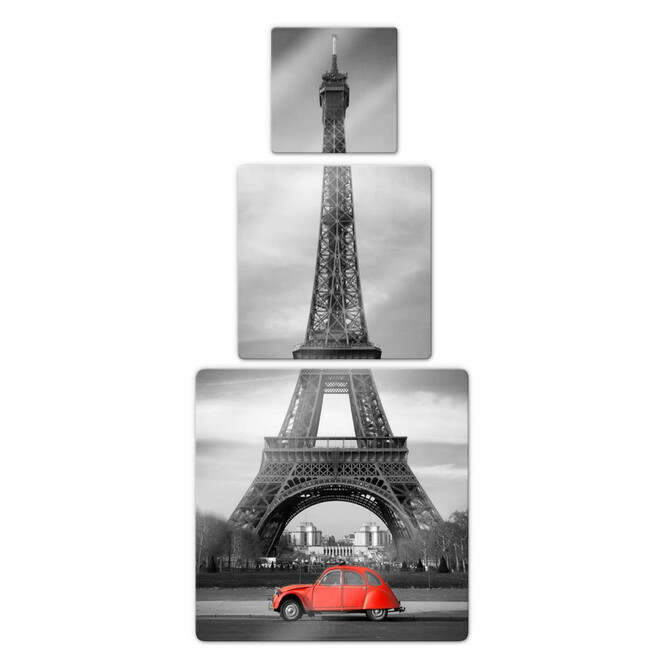Glasbild Eiffelturm 2 (3-teilig)