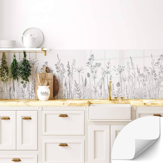 Selbstklebende Küchenrückwand Feldblumen Illustration