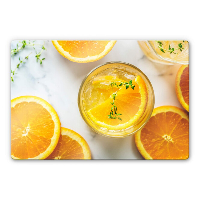 Glasbild Frische Orange