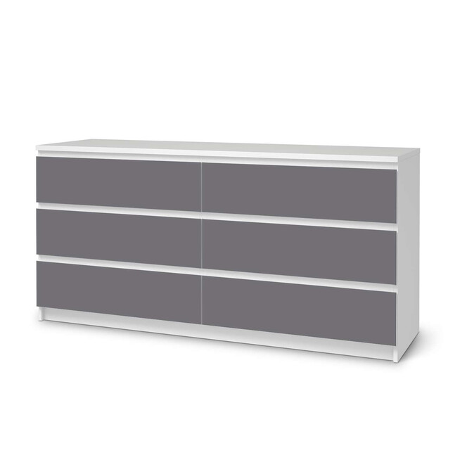 Möbelfolie IKEA Malm Kommode 6 Schubladen (breit) - Grau Light- Bild 1