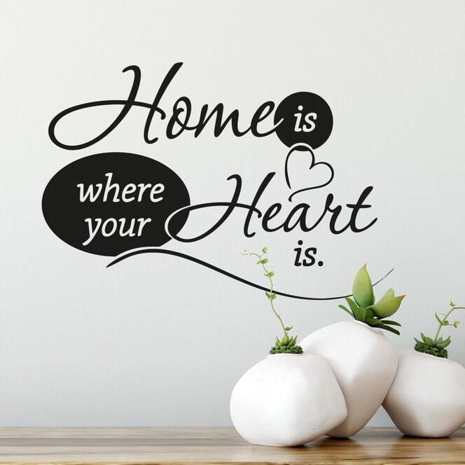 Wandtattoo Home is where your heart is.