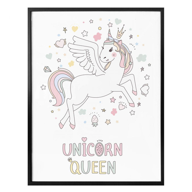 Poster Kvilis - Unicorn Queen - Einhorn mit Krone