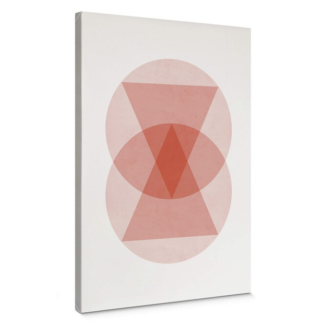 Leinwandbild Nouveauprints - Circles and triangles pink