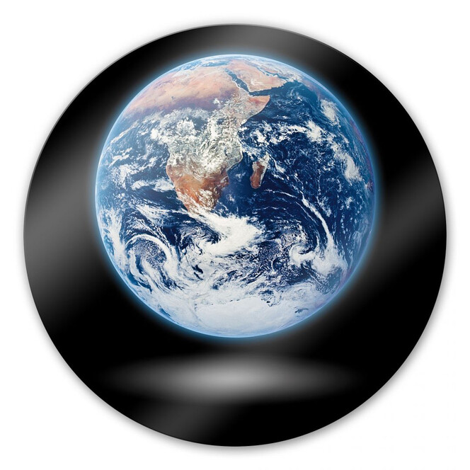 Glasbild Earth - rund