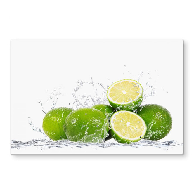 Glasbild Splashing Limes